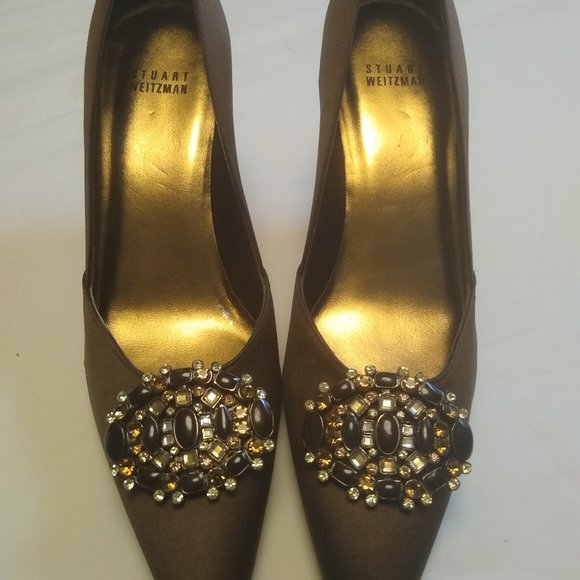 Stuart Weitzman Bronze Cocktail Pumps - Picture 3 of 6